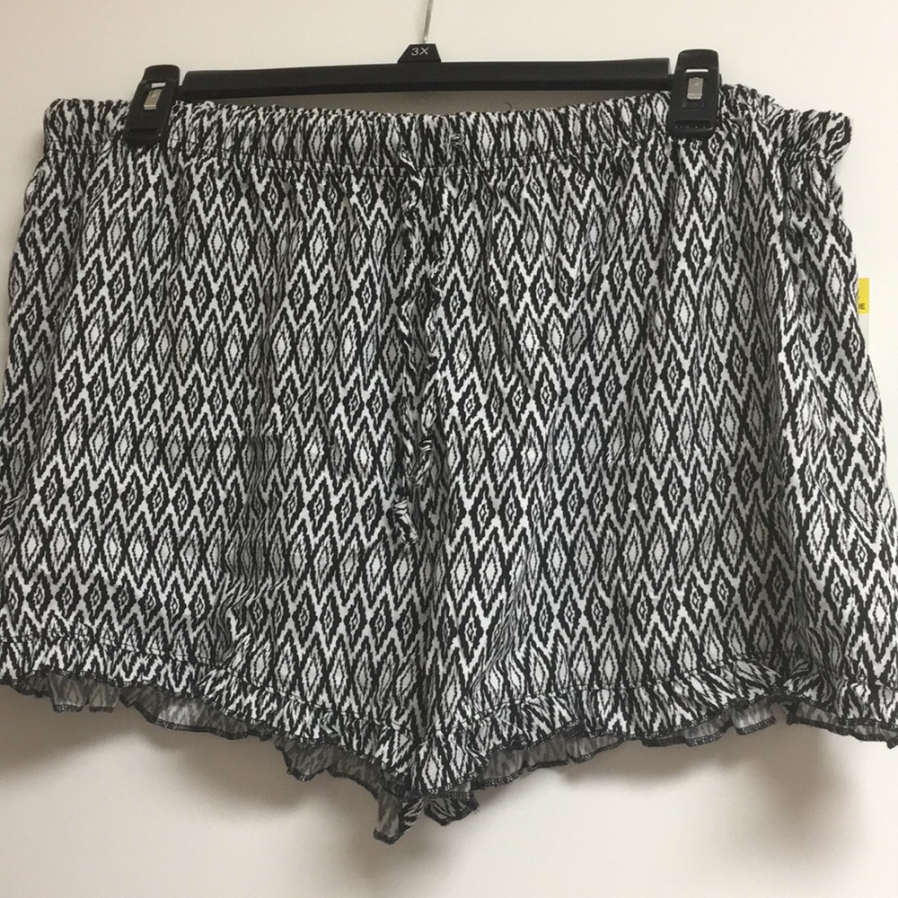 Ruffle Hem Cotton Shorts NWT